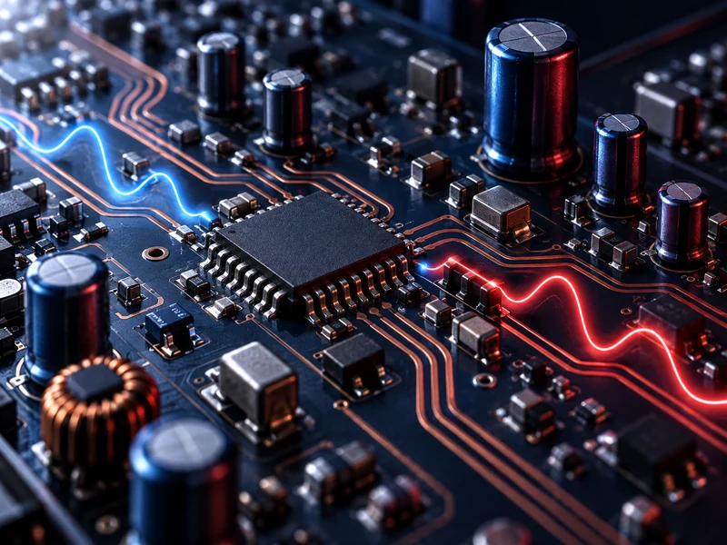 Precision analog circuitry carrying luminous blue and red signal paths